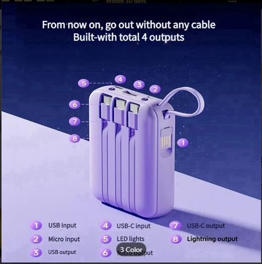 Fast Charging 10000mAh Mini Power Bank - Image 2